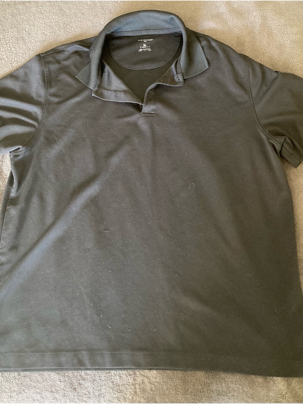 Van Heusen Men's Black Short-Sleeve Polo